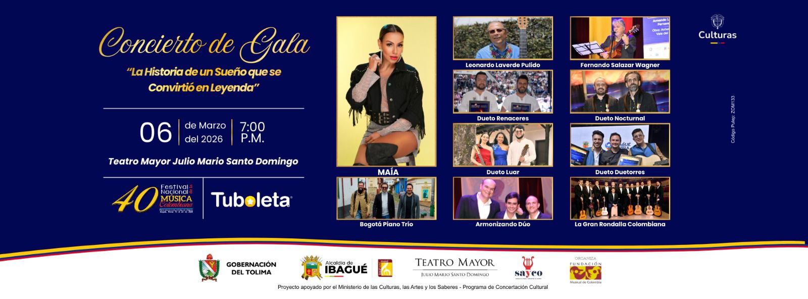 Concierto de gala en Bogotá abre la celebración de los 40 años del Festival Nacional de la Música Colombiana
