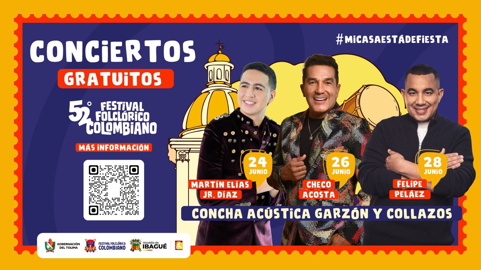 Checo’ Acosta, Felipe Peláez y Martín Elías Jr. integran la nómina de artistas del Festival Folclórico